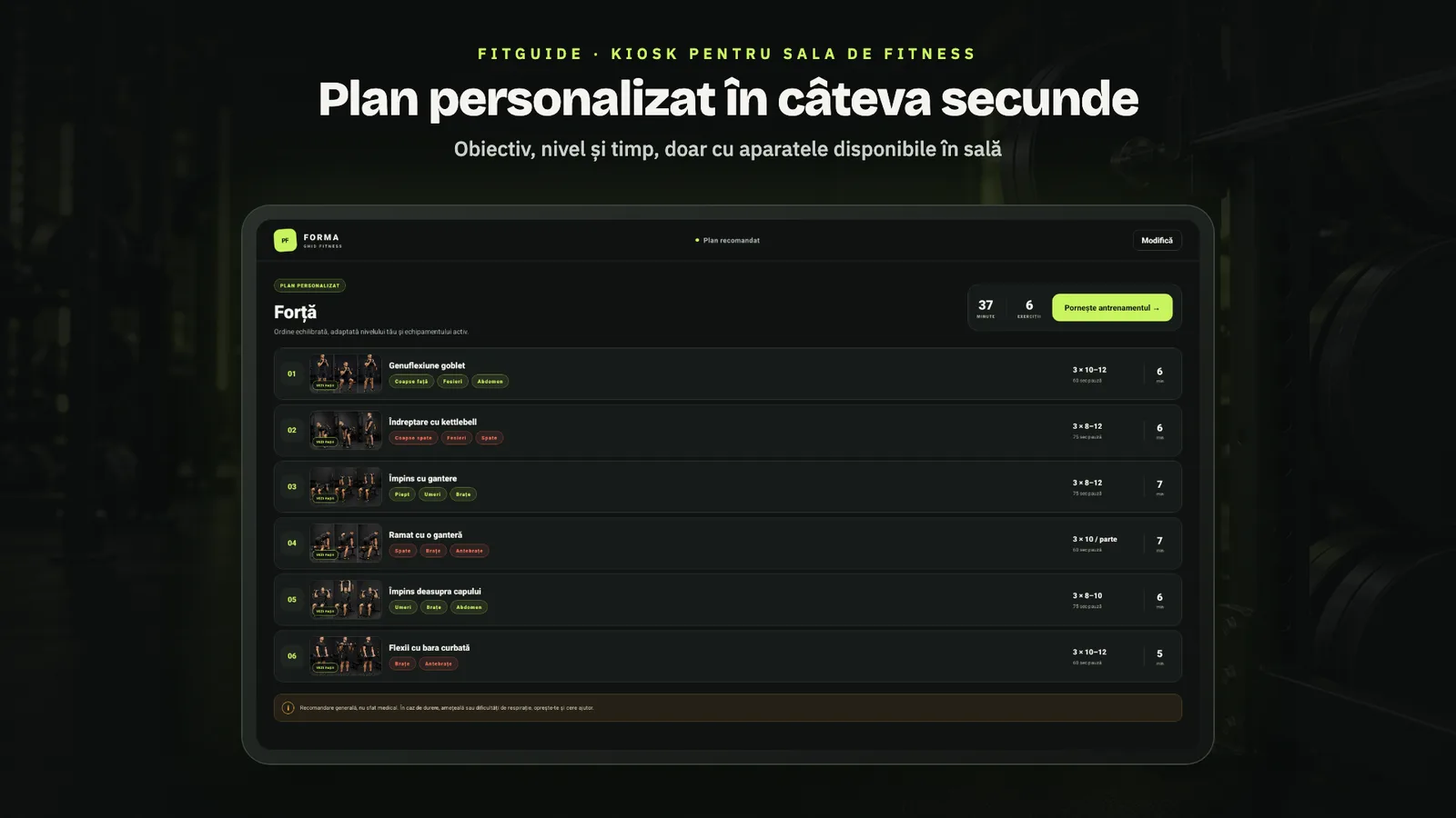 FitGuide: planul personalizat